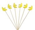 100 Pcs Bamboo Fruit Picks Fancy Cocktail Sticks Appetizer Toothpicks, Banana