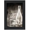 "Moody Gray Glassware Still Life" by Bluebird Barn, Ready to Hang Framed Print, Black Frame