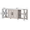 WESOME 68" TV Stand Wood Metal TV Console Industrial Entertainment Center Farmhouse With Storage Cabinets and Shelves, Multiple Color Options